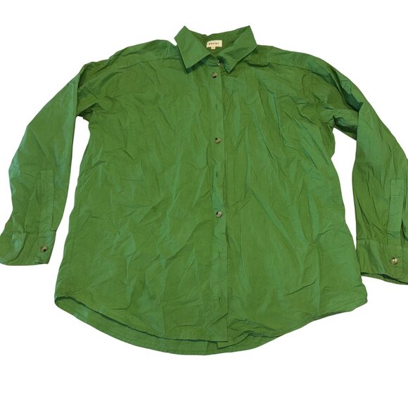 Donni. Pop Matcha Green 100% Cotton Button Front Shirt Women's Small S